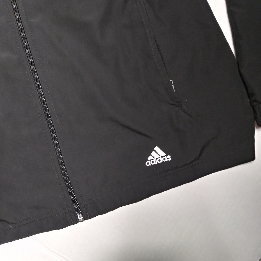 Adidas track jacket medium black back air flap